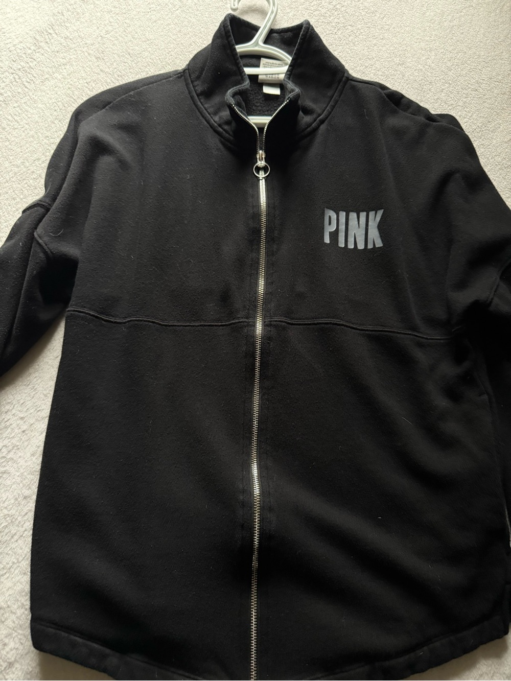 PINK Victoria's Secret Black Fleece Zip Jacket